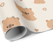 Schattige Capybara-paar Cadeaupapier (Rol Hoek)