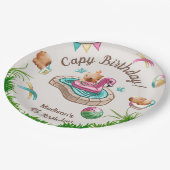 Schattige Capybara Pool Party Papieren Bordje (Gekanteld)