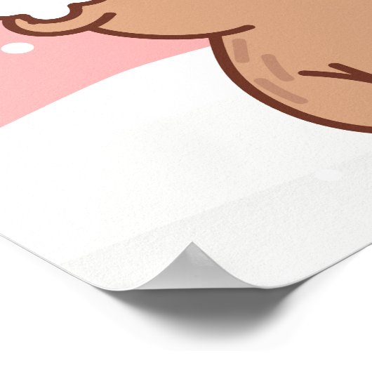 Schattige Capybara & Snowman Winter Poster (Hoek)