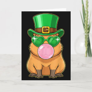 Schattige Capybara St. Patrick's Dag Capybara Kauw Kaart