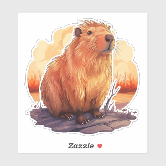 Schattige Capybara  Sticker (Vel)