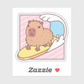 Schattige Capybara surfen op surfplank Sticker (Vel)