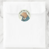 Schattige Capybara Tweed Suit Round Sticker (Tas)