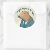 Schattige Capybara Tweed Suit Round Sticker (Tas)