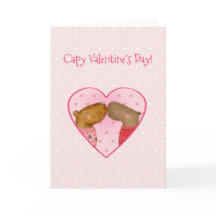 Schattige capybara Valentijnsdag kaart