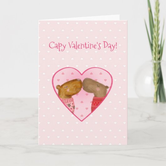 Schattige capybara Valentijnsdag kaart (Voorkant)