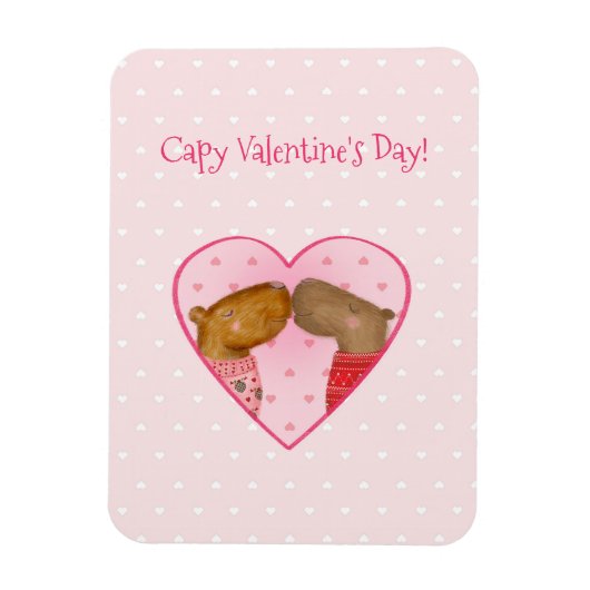 Schattige capybara Valentijnsdag magneet (Verticaal)