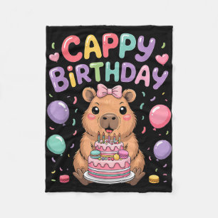 Schattige capybara verjaardagsfeestje meisje kinde fleece deken