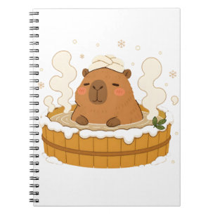 Schattige Capybara Winter Onsen Sneeuw Warmwaterbr Notitieboek