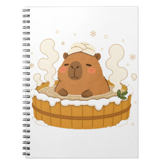 Schattige Capybara Winter Onsen Sneeuw Warmwaterbr Notitieboek