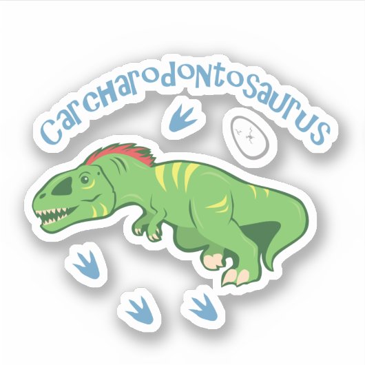Schattige Carcharodontosaurus Sticker (Voorkant)