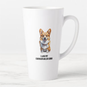 Schattige Cardigan Welsh Corgi Design Latte Mok