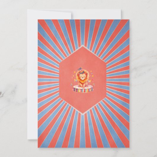 Schattige  Carnaval Circus Baby shower Kaart (Achterkant)