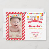 Schattige Carnaval Circus Dieren Verjaardagsfeest  Kaart (Voorkant)