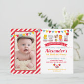 Schattige Carnaval Circus Dieren Verjaardagsfeest  Kaart (Staand voorkant)