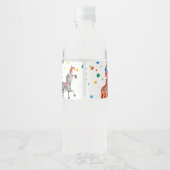 Schattige Carnaval Circus Kids Verjaardagsfeest Waterfles Etiket (Achterkant)