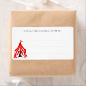 Schattige Carnaval Circus Rood Grote Top Tent Kind Etiket (Insitu)