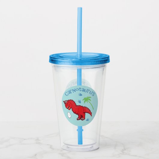 Schattige Carnotaurus Acryl Drinkbeker (Voorkant)