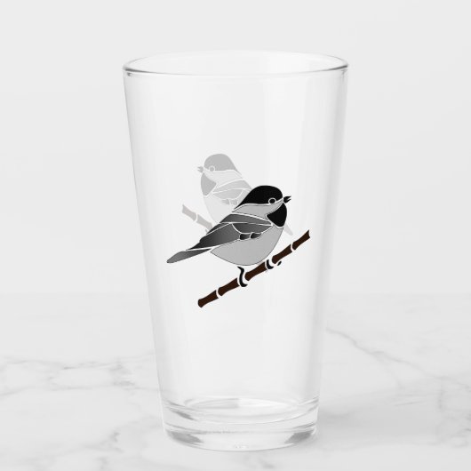 Schattige Carolina Chickadee Cartoon Glas (Voorkant)