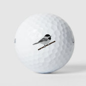 Schattige Carolina Chickadee Cartoon Golfballen (Voorkant)