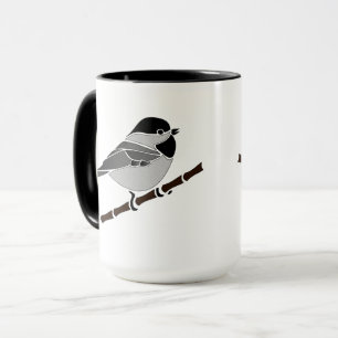 Schattige Carolina Chickadee Cartoon Mok