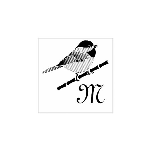 Schattige Carolina Chickadee Cartoon Rubberstempel (Afrduk)