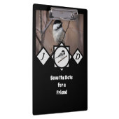 Schattige Carolina Chickadee Monogram Foto Klembord (Rechts)