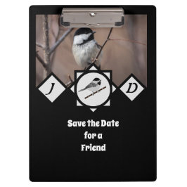 Schattige Carolina Chickadee Monogram Foto Klembord