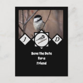 Schattige Carolina Chickadee Monogram Foto Uitnodiging Briefkaart (Voorkant)