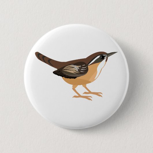Schattige Carolina-wren Ronde Button 5,7 Cm (Voorkant)
