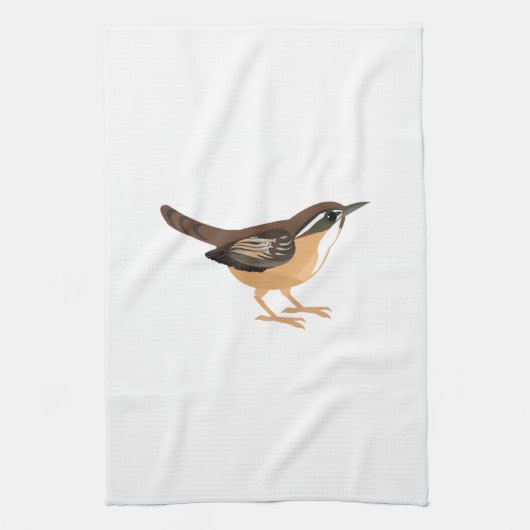Schattige Carolina-wren Theedoek (Verticaal)
