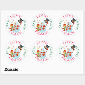 Schattige Caroling Snowman Hope Christmas Ronde Sticker (Vel)