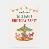 Schattige Carrouselverjaardag Acryl Bord (Voorkant)