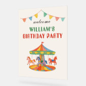 Schattige Carrouselverjaardag Acryl Bord (Hoek)