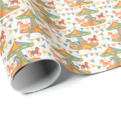 Schattige Carrouselverjaardag Cadeaupapier (Rol Hoek)