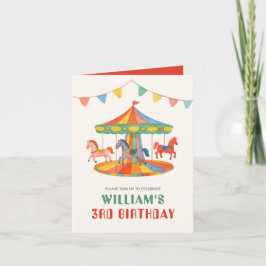 Schattige carrouselverjaardag gevouwen
