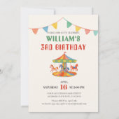 Schattige Carrouselverjaardag Kaart (Achterkant)