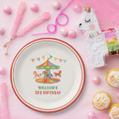 Schattige Carrouselverjaardag Papieren Bordje (Feest)