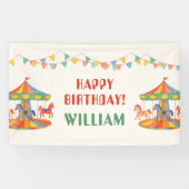 Schattige Carrouselverjaardag Spandoek (Horizontaal)