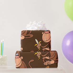 Schattige cartoon aap met banaan grappig dier cadeaupapier