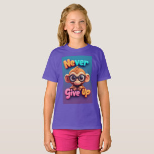 Schattige Cartoon Aap Met Bril T-shirt