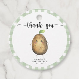 Schattige cartoon aardappel baby shower bedankt bedankjes labels