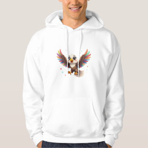 Schattige Cartoon Adelaar Vliegend – Vriendelijke  Hoodie