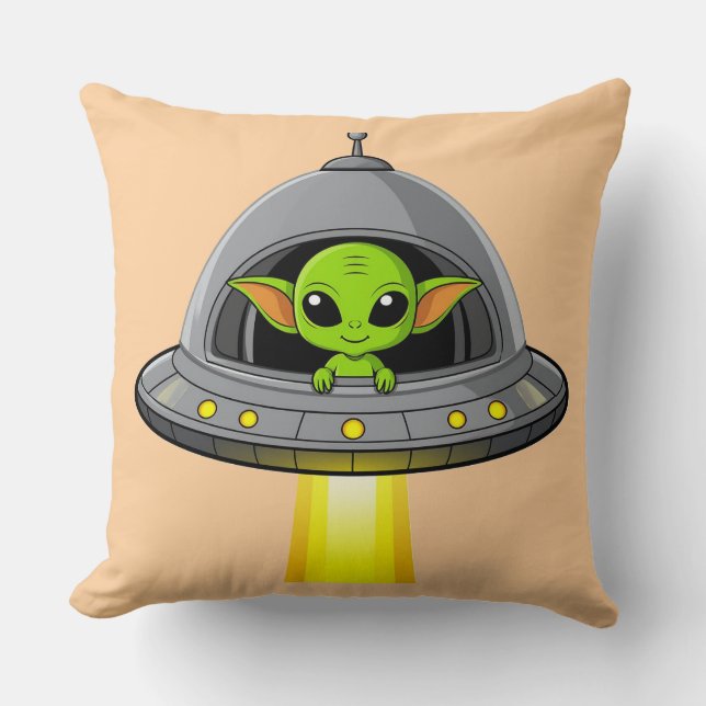 Schattige Cartoon alien Kussen (Voorkant)