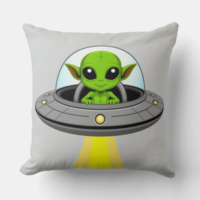 Schattige Cartoon Alien Kussen (Voorkant)