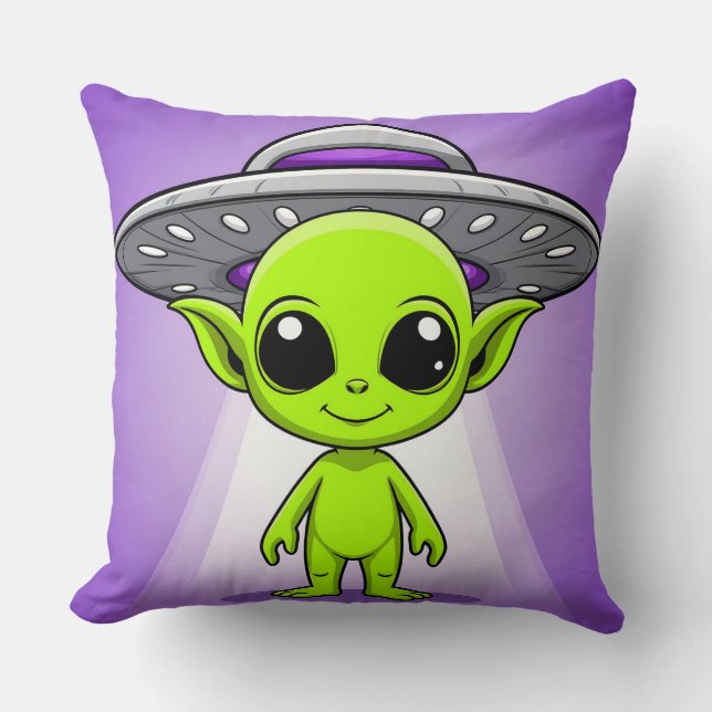 Schattige Cartoon Alien Kussen (Voorkant)
