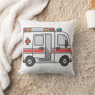 Schattige Cartoon Ambulance Sierkussen - Gezellig