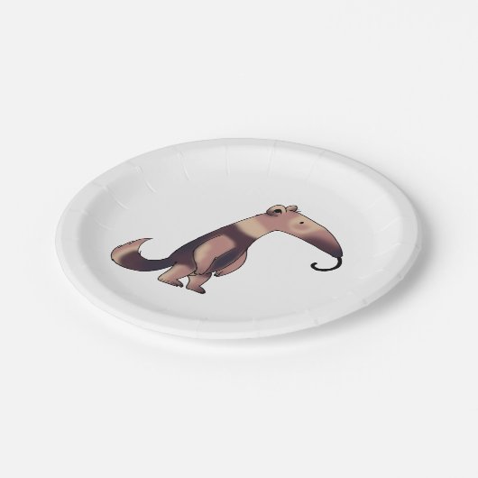 schattige cartoon-anteater papieren bordje (Gekanteld)