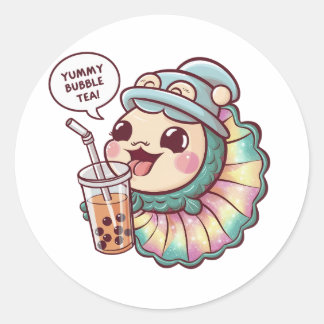 Schattige Cartoon Aquarium Vis: Gezellig, Kawaii V Ronde Sticker