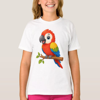 Schattige Cartoon Ara Papegaai T-shirt